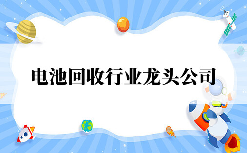 电池回收行业龙头公